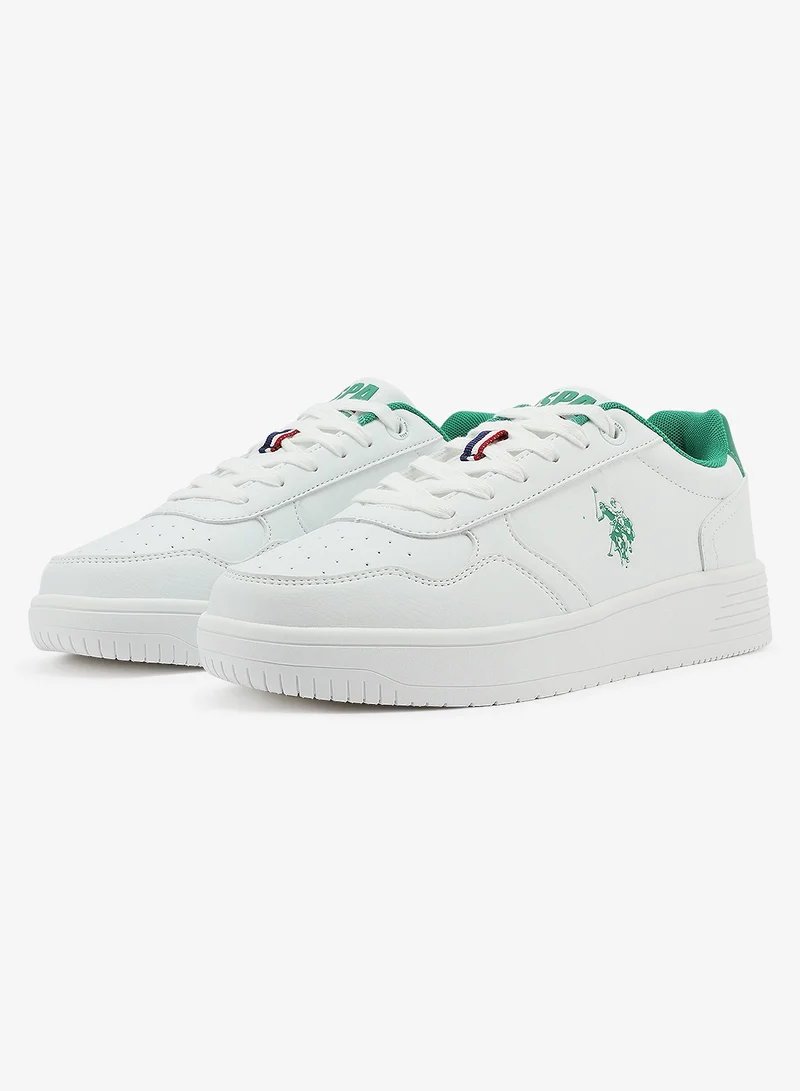 U.S. Polo Assn. white Men's White Sneakers - Lightweight Shoes Modern Design with Green Accent for Men | Best Price UAE
