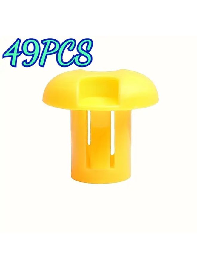 49pcs Plastic Mushroom Caps For Rebar Protective Construction Site Safety Covers - Image 1