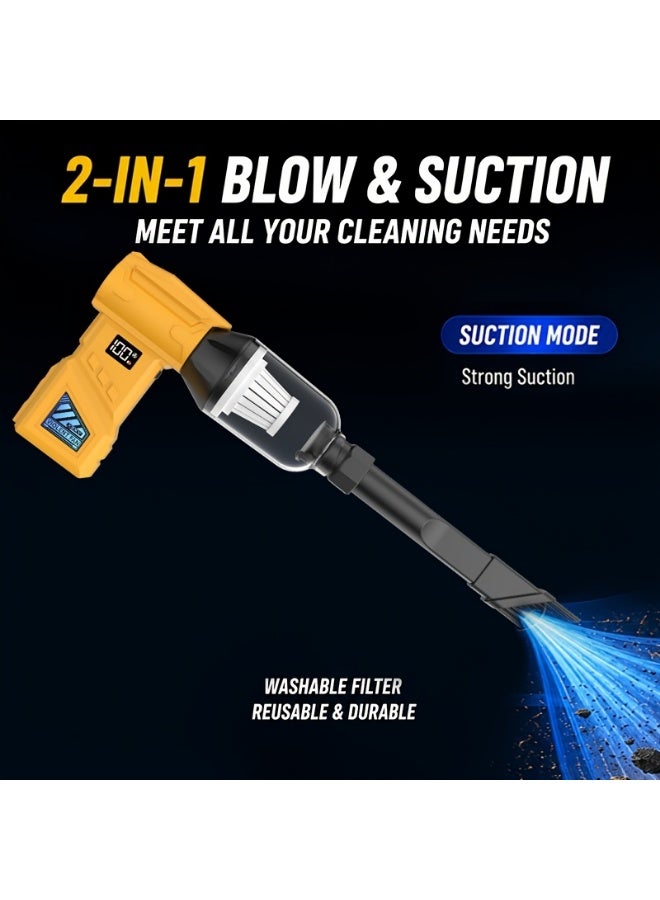 Cordless Electic Air Duster – Rechargeable Wireless Dust Blower with LED Light, USB-C Fast Charge, Mini Leaf Blower for PC, Car, Camping & BBQ - Image 2