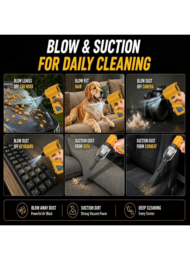 Cordless Electic Air Duster – Rechargeable Wireless Dust Blower with LED Light, USB-C Fast Charge, Mini Leaf Blower for PC, Car, Camping & BBQ - Image 3
