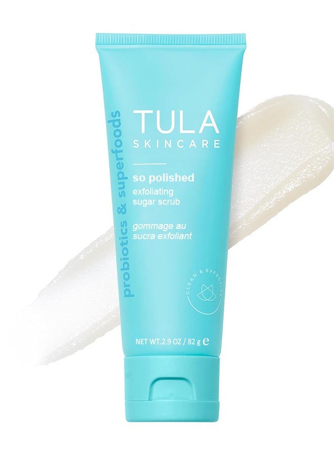 TULA Skin Care So Polished Exfoliating Sugar Scrub, Gentle Face Scrub, with Probiotic Extracts & Superfoods, for Softer and Radiant, Exfoliating Cleansing Facial Scrub, for All Skin Types, 2.9 OZ / 82 g  - Image 1