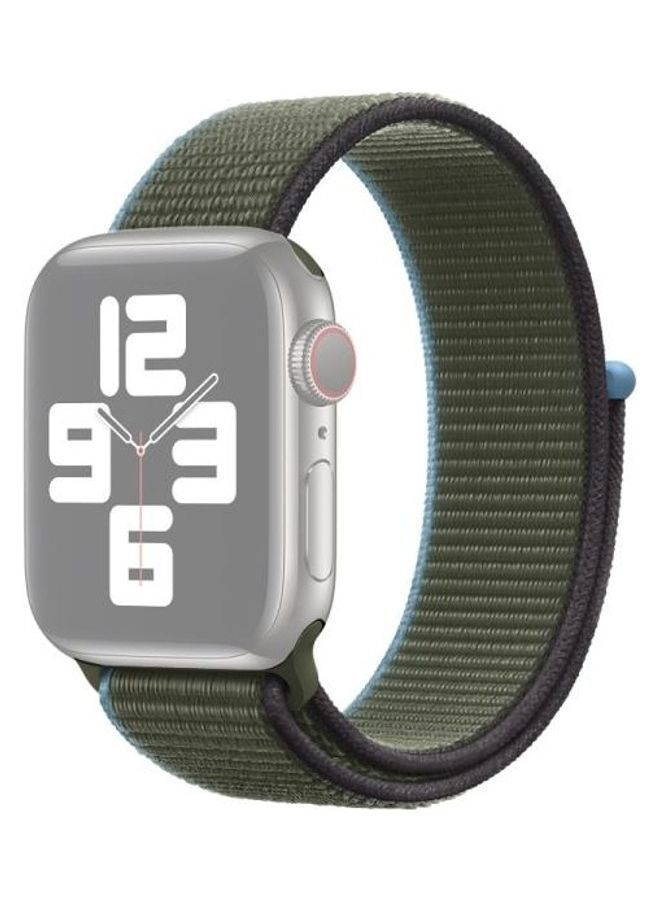 NIBEMINENT Replacement Watchband For Apple Watch Series 7 45mm/6 & SE 5 4 44mm/3 2 1 42mm Dark Olive Green - Image 1