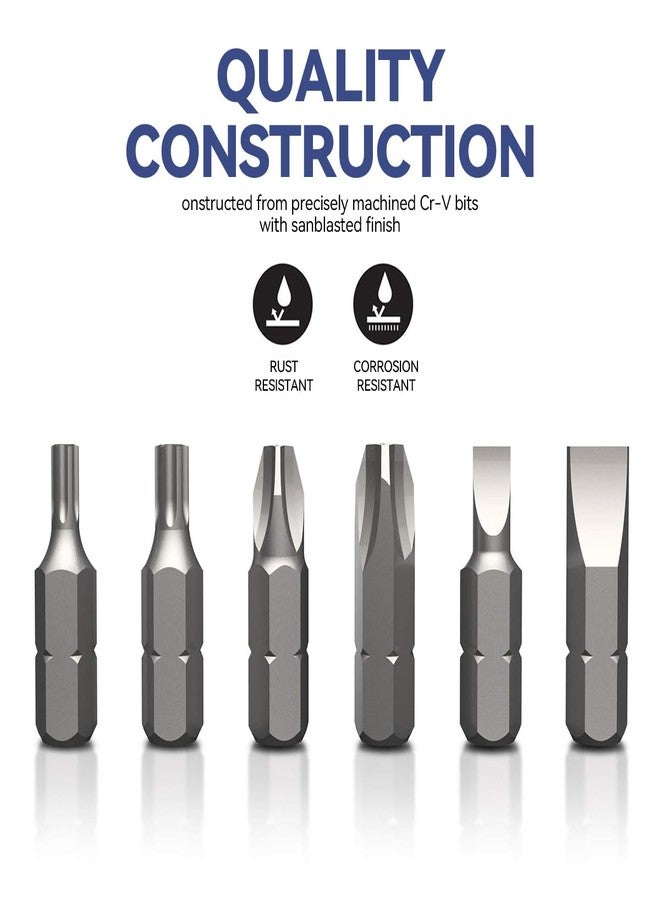 Serplex® 100Pcs Screwdriver Bit Kit Cr-V Steel 1/4-inch Adapters Phillips Slotted Hex Torx Star Tamperproof Pozi Square Spanner Torque Tri-Wing Clutch Spline Wing Nut, Security Torx Bit Set - Image 3