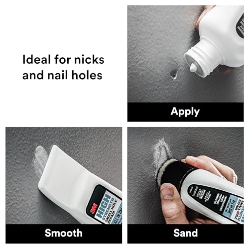 3M Small Hole Repair High Strength, All in One Applicator Tool, 1-Pack, Quick and Easy Repair for Nicks and Nail Holes, Includes Putty Knife, Spackle, and Sanding Pad For Wall Repairs (SHR-3-AIO) - Image 3