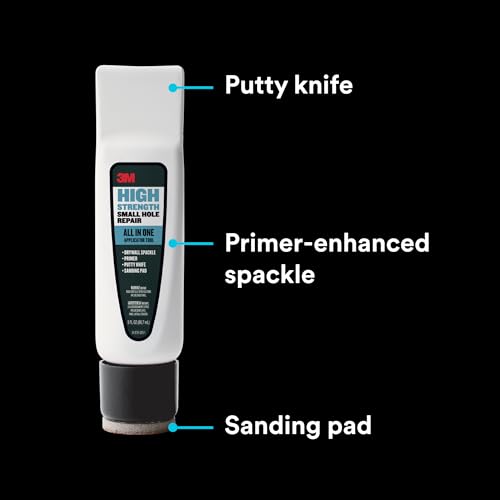 3M Small Hole Repair High Strength, All in One Applicator Tool, 1-Pack, Quick and Easy Repair for Nicks and Nail Holes, Includes Putty Knife, Spackle, and Sanding Pad For Wall Repairs (SHR-3-AIO) - Image 4