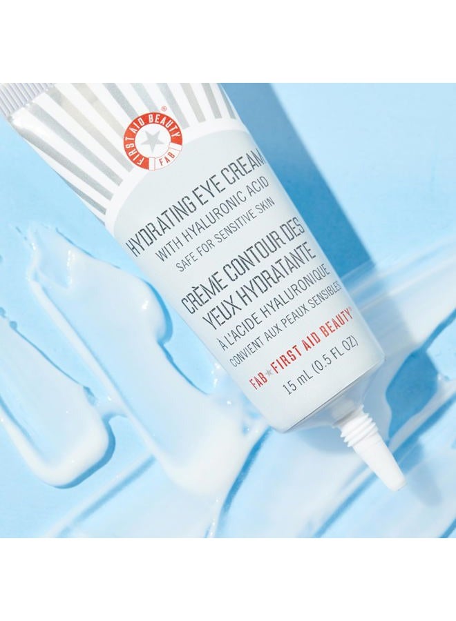 First Aid Beauty كريم ترطيب العين مع حمض الهيالورونيك، كريم مغذي للعين يوفر 24 ساعة من الترطيب، يساعد على تنعيم الخطوط الدقيقة، التجاعيد والانتفاخ، آمن للبشرة الحساسة، 0.5 أونصة - Image 5