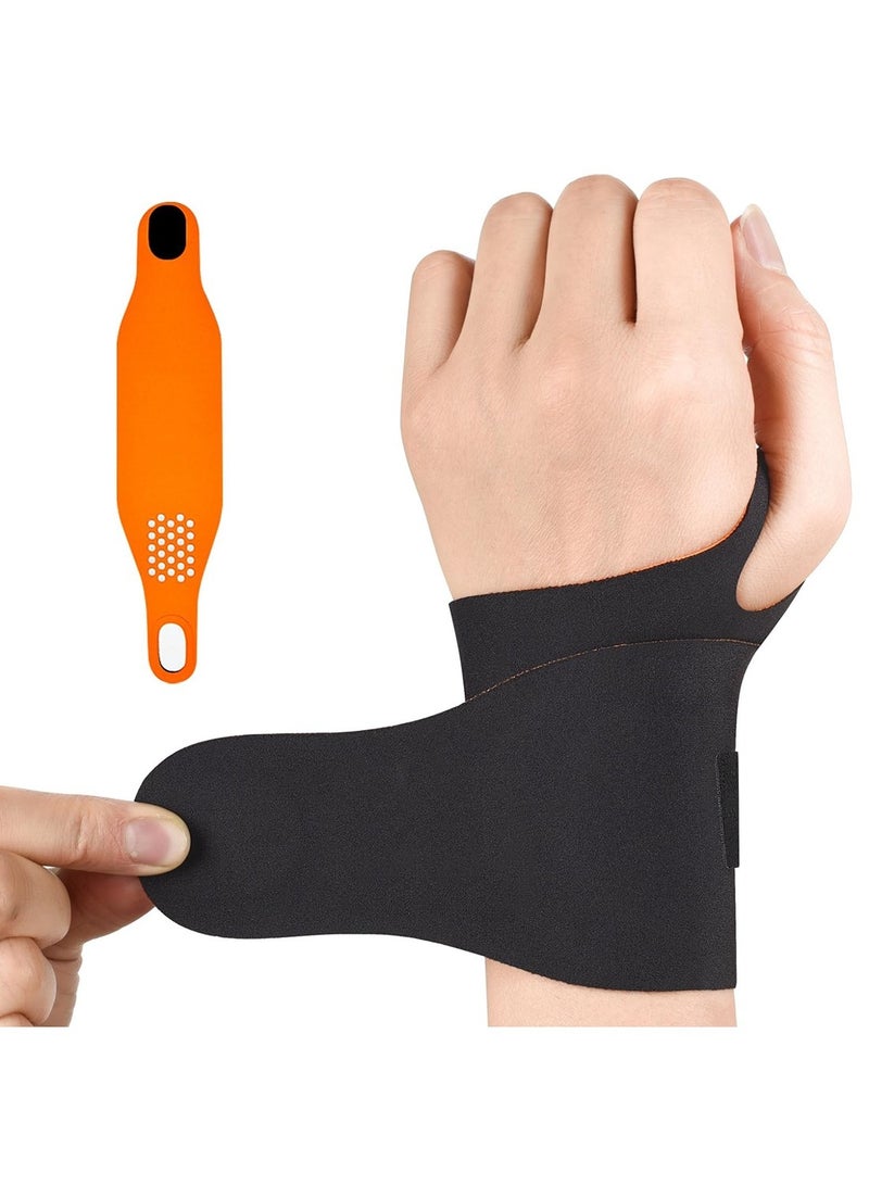 ممون عبوتان من دعامة معصم الزند، لفافة معصم مرنة رفيعة للغاية ضاغطة لإصابات الاستخدام المتكرر للمعصم، دعامة معصم لتخفيف آلام متلازمة النفق الرسغي، تناسب اليد اليسرى أو اليمنى (أسود) - Image 1
