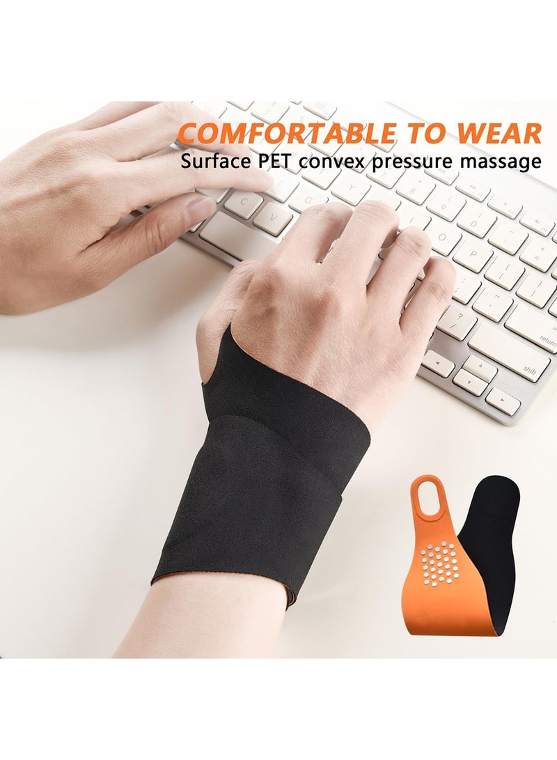 ممون عبوتان من دعامة معصم الزند، لفافة معصم مرنة رفيعة للغاية ضاغطة لإصابات الاستخدام المتكرر للمعصم، دعامة معصم لتخفيف آلام متلازمة النفق الرسغي، تناسب اليد اليسرى أو اليمنى (أسود) - Image 5