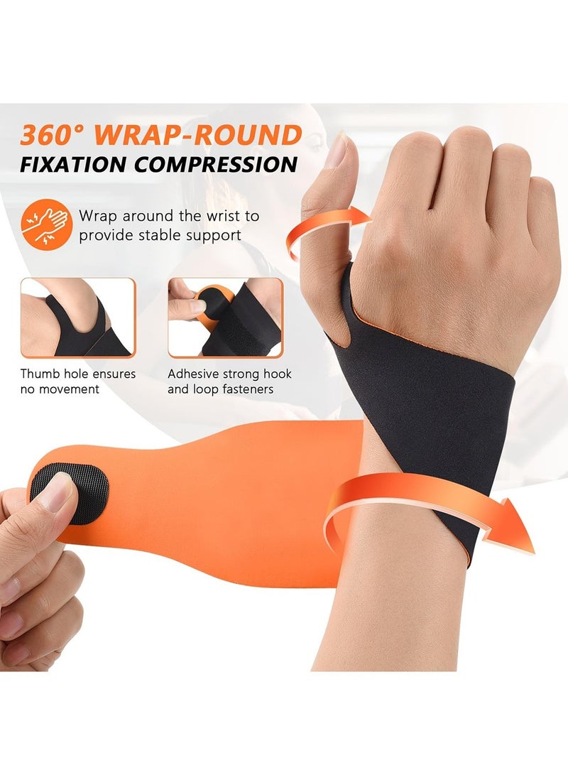 ممون عبوتان من دعامة معصم الزند، لفافة معصم مرنة رفيعة للغاية ضاغطة لإصابات الاستخدام المتكرر للمعصم، دعامة معصم لتخفيف آلام متلازمة النفق الرسغي، تناسب اليد اليسرى أو اليمنى (أسود) - Image 3