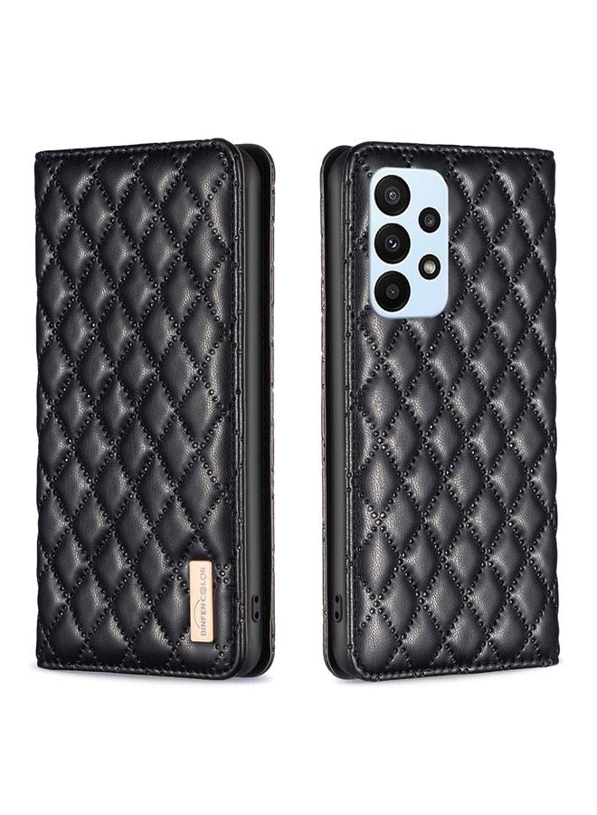 S-TOP Case For Samsung Galaxy A23 / M23 / M13 4G Diamond Lattice Magnetic Leather Flip Phone Case - Image 1