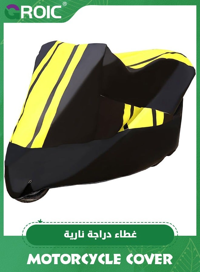 GROIC 90.5'' Motorcycle Cover, XX-Large Heavy Duty Motorcycle Cover Waterproof Outdoor Scooter Shelter Protection with Lock-Hole and Reflective Strips for Harley Davidson, Honda, Suzuki, Kawasaki, Yamaha - Image 1