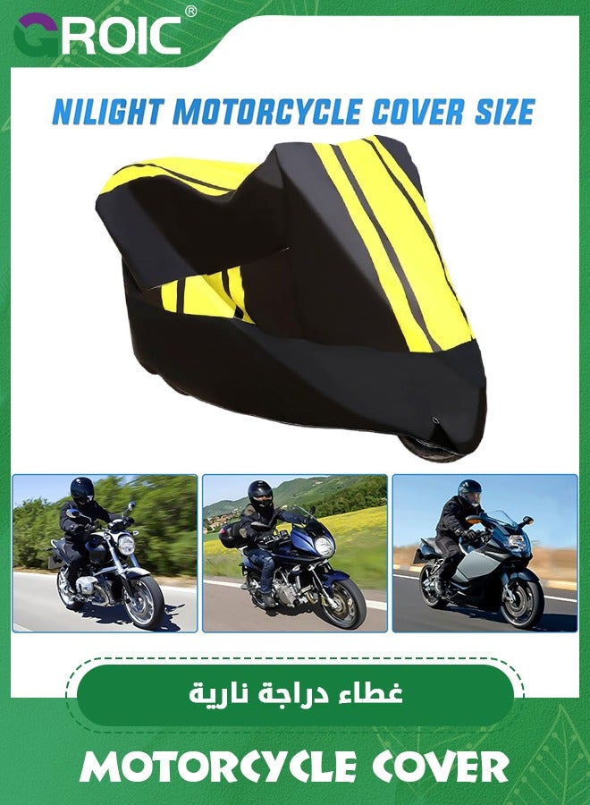 GROIC 90.5'' Motorcycle Cover, XX-Large Heavy Duty Motorcycle Cover Waterproof Outdoor Scooter Shelter Protection with Lock-Hole and Reflective Strips for Harley Davidson, Honda, Suzuki, Kawasaki, Yamaha - Image 2