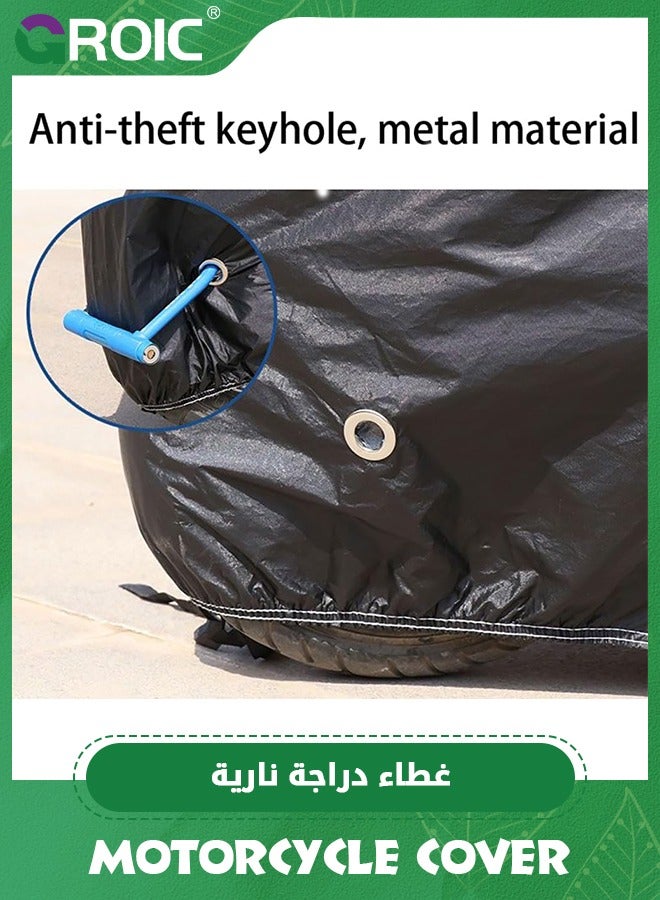 GROIC 90.5'' Motorcycle Cover, XX-Large Heavy Duty Motorcycle Cover Waterproof Outdoor Scooter Shelter Protection with Lock-Hole and Reflective Strips for Harley Davidson, Honda, Suzuki, Kawasaki, Yamaha - Image 3