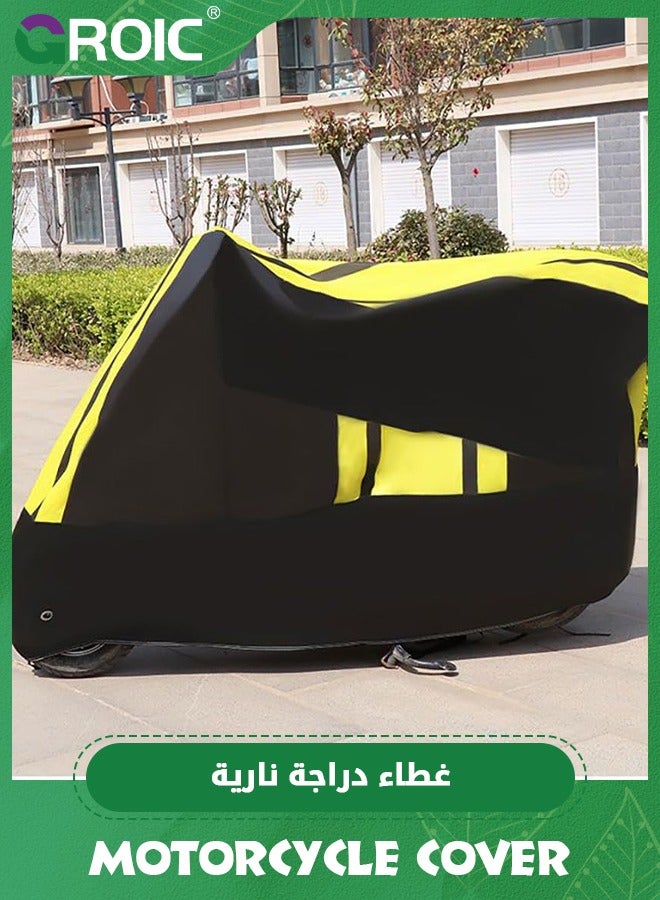 GROIC 90.5'' Motorcycle Cover, XX-Large Heavy Duty Motorcycle Cover Waterproof Outdoor Scooter Shelter Protection with Lock-Hole and Reflective Strips for Harley Davidson, Honda, Suzuki, Kawasaki, Yamaha - Image 5