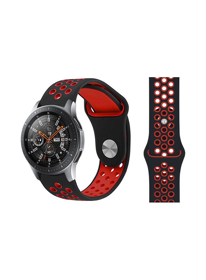 NIBEMINENT Stylish Replacement Band For Samsung Galaxy Watch Black/Red