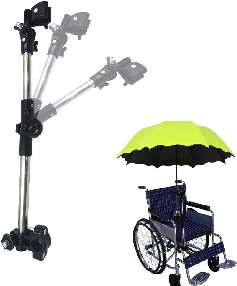 Umbrella Mount Holder, 180Â° Adjustable Umbrella Holder for Stroller, Hole Diameter 0.8-1.3cm,Umbrella Clamp Bike Umbrella Stretch Mount Stand Holder for Baby Stroller, Wheelchair, Walker, Rollator