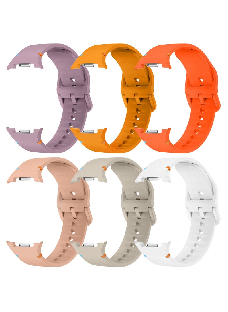 6Packs Sport Band for Galaxy Watch 8 40mm 44mm and Watch 8 Classic 46mm, Silicone Replacement Strap, M/L Size - Image 1