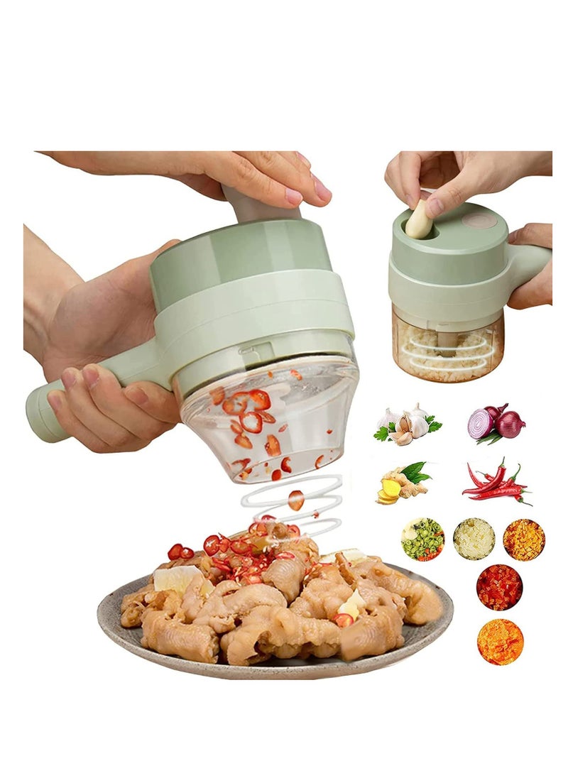 ELTRAZONE 4 in 1 Handheld Electric Food Chopper Wireless Vegetable Cutter Set Vegetable Chopper and Meat grinder with USB Powered for Kitchen Cooking-1 Pack  - Image 1