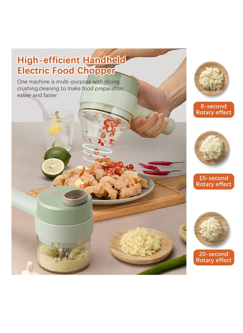 ELTRAZONE 4 in 1 Handheld Electric Food Chopper Wireless Vegetable Cutter Set Vegetable Chopper and Meat grinder with USB Powered for Kitchen Cooking-1 Pack  - Image 5