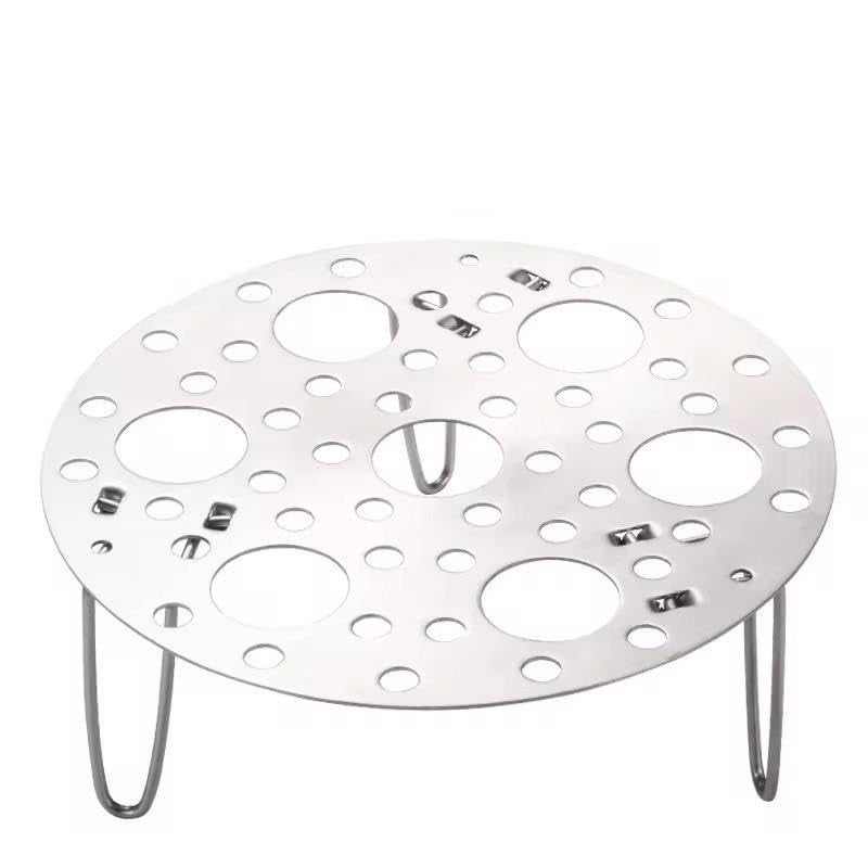 Ameedarshan Stainless Steel Round Egg Steamer Rack Heatproof Stackable 7 Holes Stand Egg Box Kitchen Multipurpose Trivet Insert for Pot Accessories and Pressure Cooker Pans Steam Boiling (Pack Of 1) - Image 1