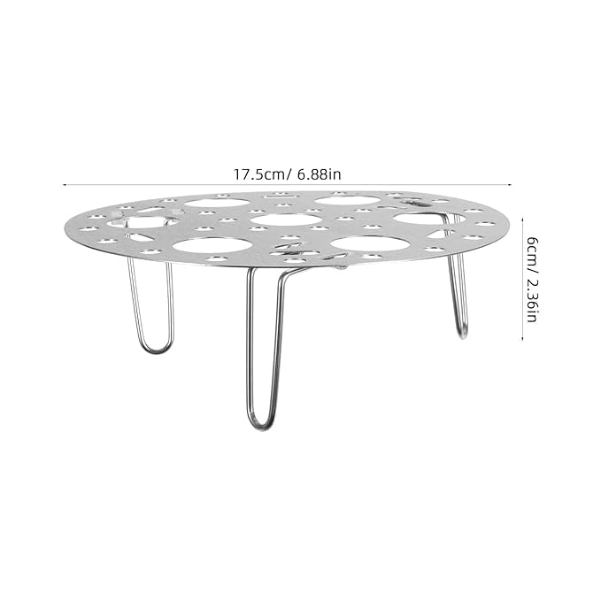 Ameedarshan Stainless Steel Round Egg Steamer Rack Heatproof Stackable 7 Holes Stand Egg Box Kitchen Multipurpose Trivet Insert for Pot Accessories and Pressure Cooker Pans Steam Boiling (Pack Of 1) - Image 3
