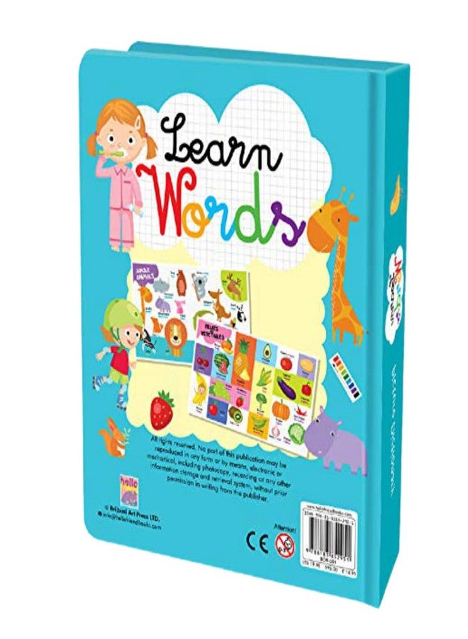 BRIJBASI Hello Friend Learn Words Picture Dictionary Book with 20 Colouring Spreads - Animals, Vehicles, Fruits & Vegetables Pictures, 4+ yrs - Image 3