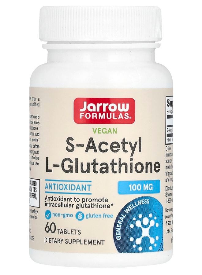 jarrow formulas Vegan S-Acetyl L-Glutathione 100 mg 60 Tablets