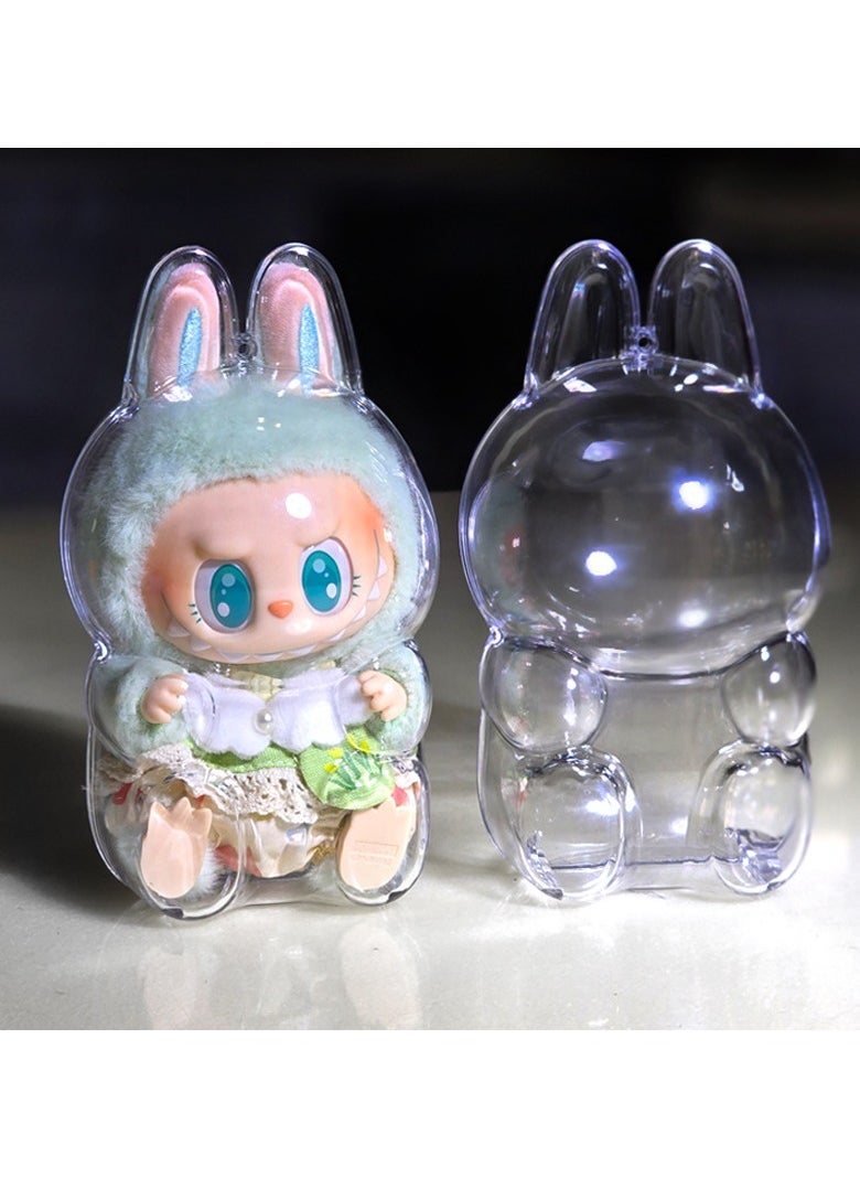 LABUBU Labubu 2nd Generation Macaron Bubble Series Fun Blind Box Plush Doll: Transparent First Protective Box 
