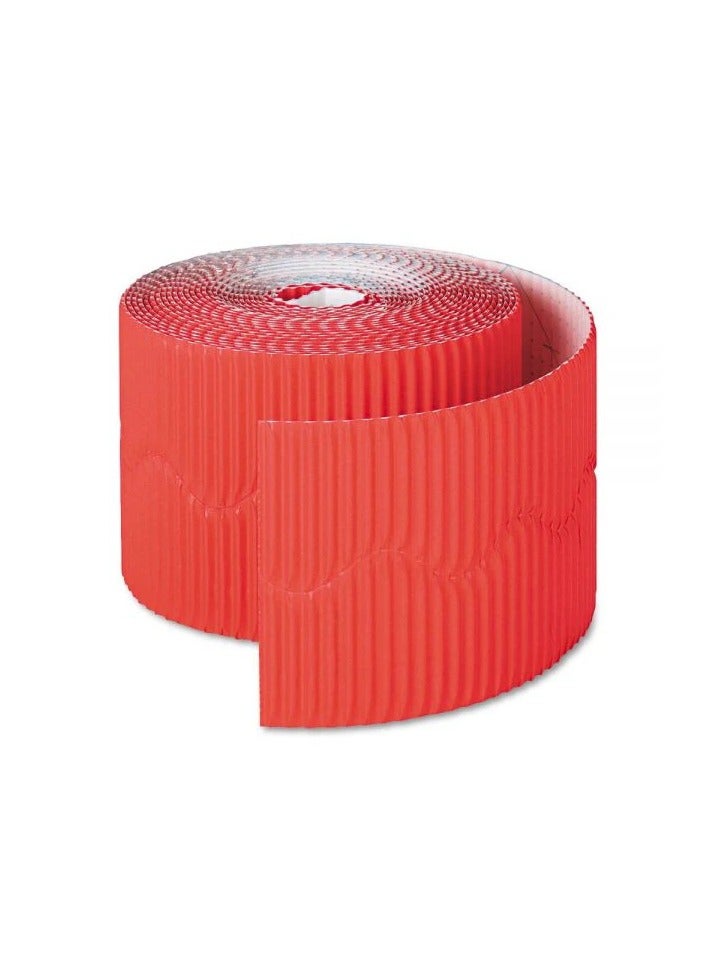 Terabyte Corrugated Display Borders for School Classroom Decorations,Border Rolls for Displays Border Rolls Corrugated Backing Paper for Wall Displays School (Width 10cm x  Length 15cm) Red Color - Image 1