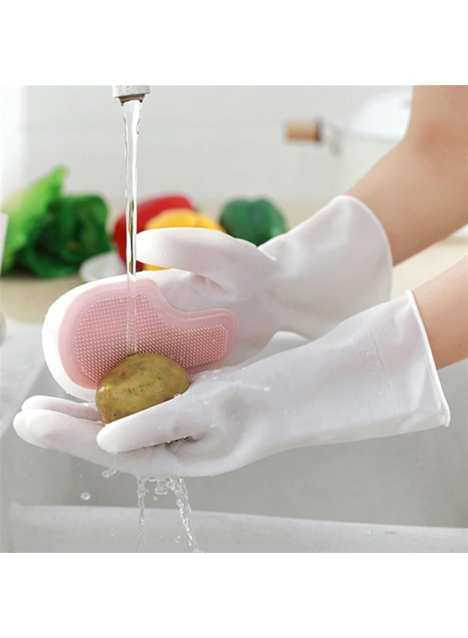Multi-colored Household Cleaning Gloves, Silicone and Rubber Dishwashing Gloves, Kitchen Sponge Gloves, Kitchen Cleaning Tools - Image 3