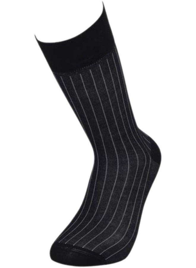 مُنْزِج  جوارب قطن مرسيريزد رجالي 200 إبرة | أسود | حزمة من 3 - Image 1