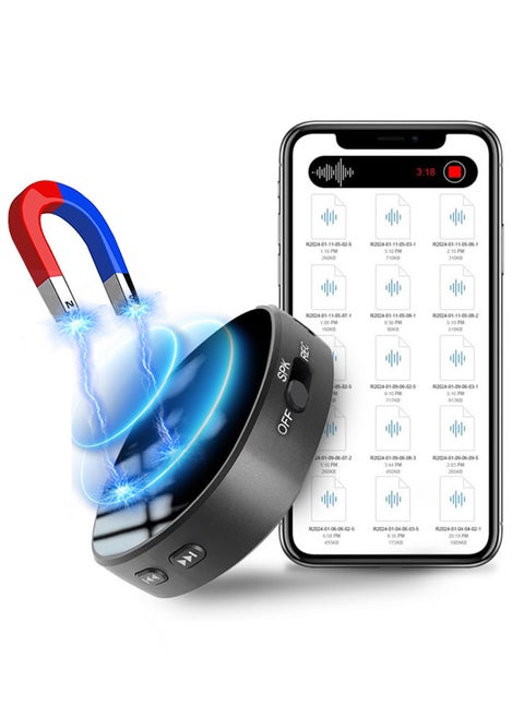 Magnetic Voice Recorder 128G (1600 Hour) - Recording Device MP3 Records with 70 Hours Battery Time, USB-C Audio Recorder for Work, Lectures, Meetings, Interviews