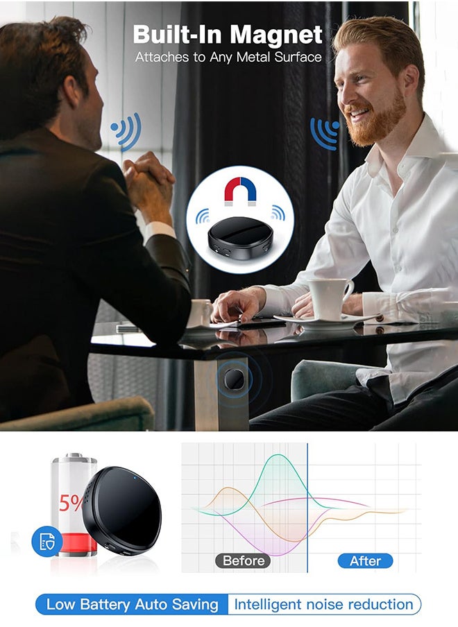 Magnetic Voice Recorder 128G (1600 Hour) - Recording Device MP3 Records with 70 Hours Battery Time, USB-C Audio Recorder for Work, Lectures, Meetings, Interviews