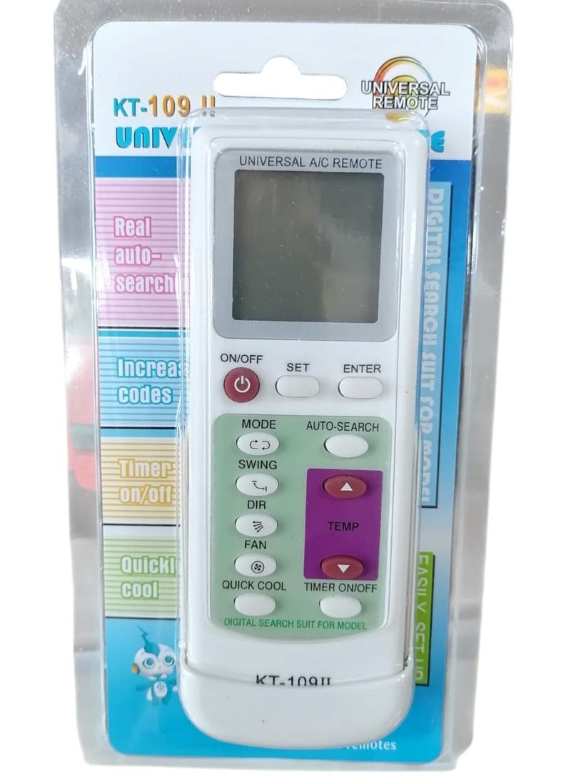 يونيفرسال ريموت جهاز تحكم عن بعد عالمي لمكيفات التيار المتردد KT-109 II أبيض - Image 1