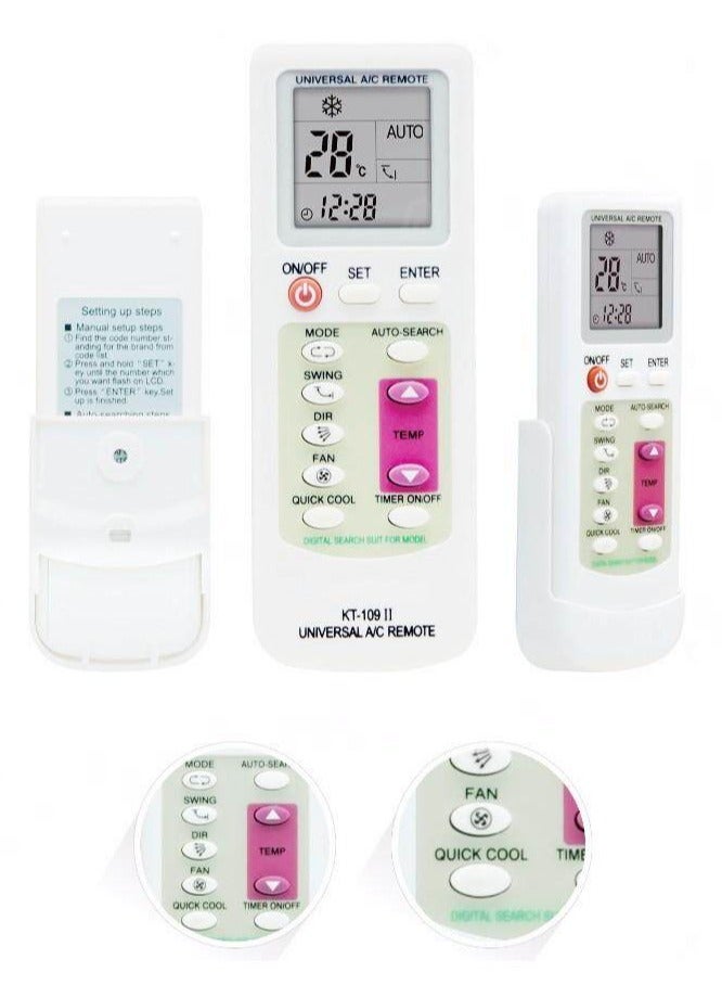 يونيفرسال ريموت جهاز تحكم عن بعد عالمي لمكيفات التيار المتردد KT-109 II أبيض - Image 4