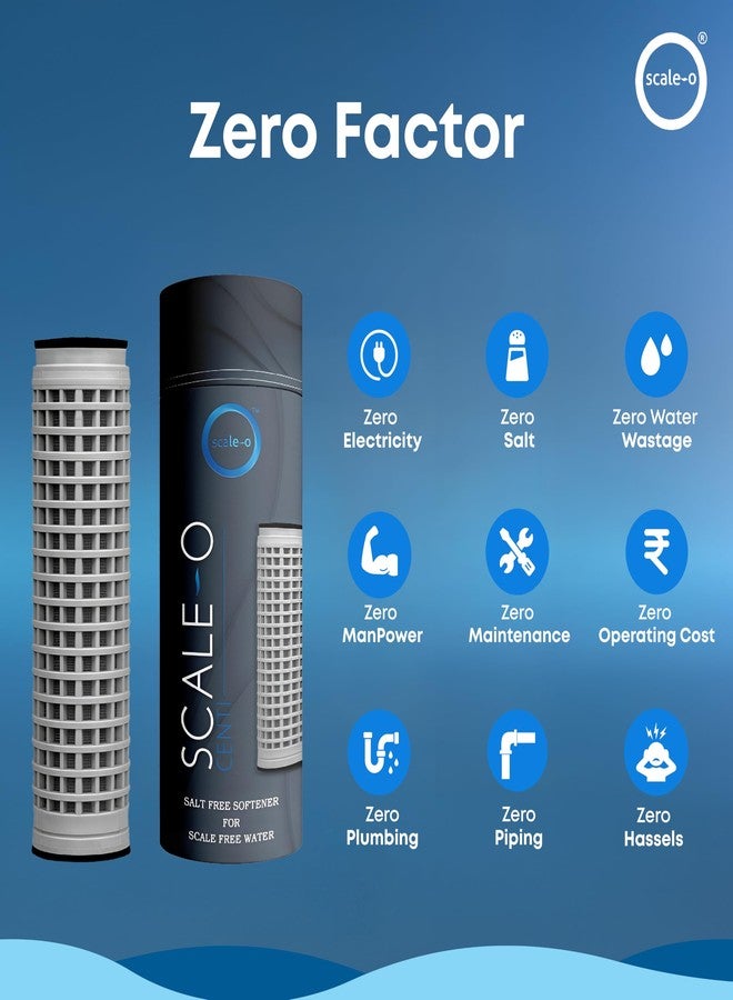 Scale-O Centi Hard Water Softener | For 2000-2500L Water Tanks | For Whole House with 4-8 People | Water Softener for Home with Tanks | Reduces Hairfall, Dry Skin & White Stains - Image 4