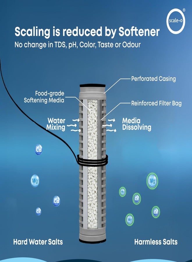 Scale-O Centi Hard Water Softener | For 2000-2500L Water Tanks | For Whole House with 4-8 People | Water Softener for Home with Tanks | Reduces Hairfall, Dry Skin & White Stains - Image 3