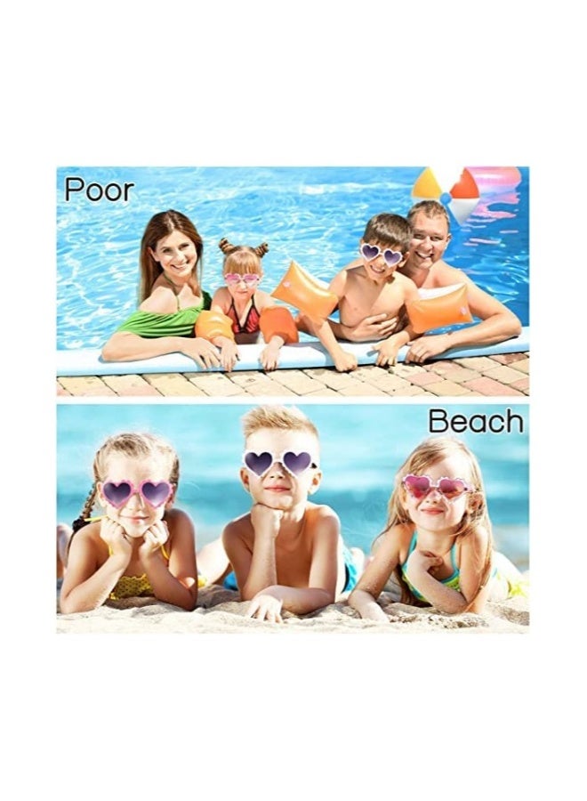 Heart Shaped Sunglasses for Kids, 2 Pairs of Stylish Cartoon Sunglasses for Ages 2-10, Fun Metal Eyewear for Girls and Boys, Perfect for Outdoor Activities and Beach Parties - Image 3