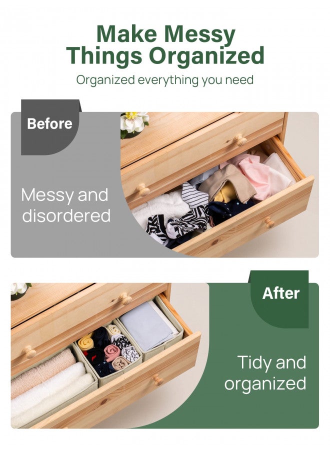 Kootek Kootek 16 Pack Drawer Organizers for Clothing, Dresser Drawer Organizer Clothes Fabric Foldable Dividers, Cabinet Closet Organizers and Storage Boxes for Baby Clothes, Underwear, Bras, Socks  - Image 2