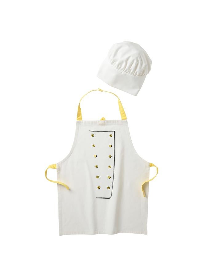 Green Tiger Children’s apron with chef’s hat, white/yellow - Image 1