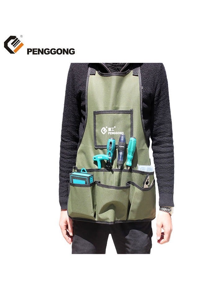 PENGGONG Handy Worker Apron,Work Tool Pouch - Unisex Storage Apron for Gardening Gifts, Plumbing, Florists, Woodwork, DIY - with Multiple Pockets for Hand Tools & Adjustable Waist Belt - Image 3