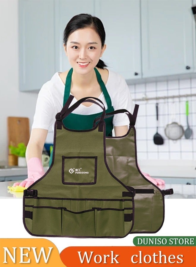 PENGGONG Handy Worker Apron,Work Tool Pouch - Unisex Storage Apron for Gardening Gifts, Plumbing, Florists, Woodwork, DIY - with Multiple Pockets for Hand Tools & Adjustable Waist Belt - Image 1
