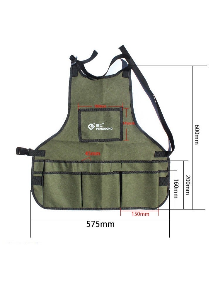 PENGGONG Handy Worker Apron,Work Tool Pouch - Unisex Storage Apron for Gardening Gifts, Plumbing, Florists, Woodwork, DIY - with Multiple Pockets for Hand Tools & Adjustable Waist Belt - Image 2