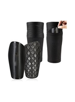 Soccer Shin Guards for Kids Adults Incl, Thickly Padded Inside, Sleeves with Optimized Insert Pocket, Protective Soccer Equipment for Boys Girls Men(A Pair)(L)