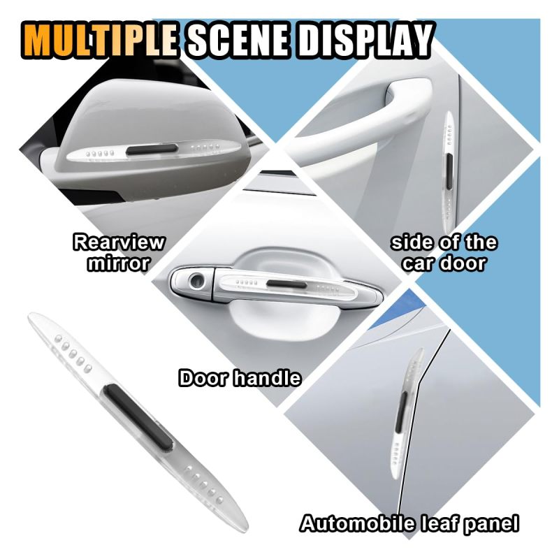 Car Door Edge Guards: 4 Transparent Silicone Strips - Anti-Collision Anti-Scratch Static Dissipation - Self-Adhesive Car Side Door Protector for Most Cars SUVs Pickup Trucks - Image 5