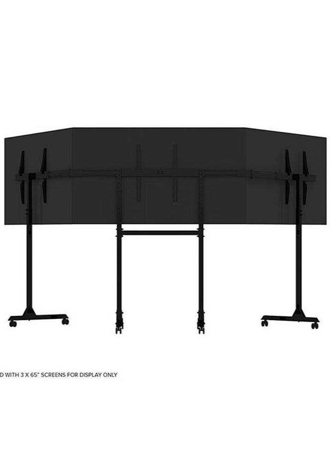 next level RACING - Next Level Racing Triple Monitor Stand – Fits 3x 32"-65" Screens, Up to 70kg, VESA 450x660mm, Matte Black – NLR-A010 - Image 1