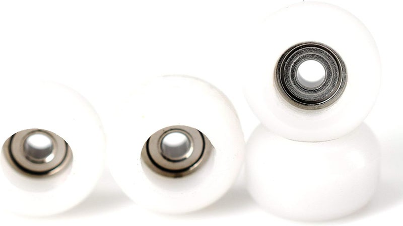 Teak Tuning CNC Polyurethane Fingerboard Bearing Wheels, White - Set of 4 Wheels - Durable Material with a Hard Durometer - Image 1