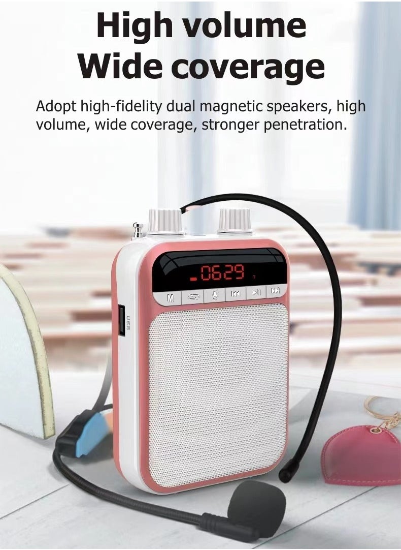 Generic - Voice Amplifier, 3000mAh Wireless Microphone for Teachers, Bluetooth Voice Amplifier Portable Speaker with Microphone Mini Megaphone, Personal Pa System for Classroom, Indoor, Outdoor - Image 1
