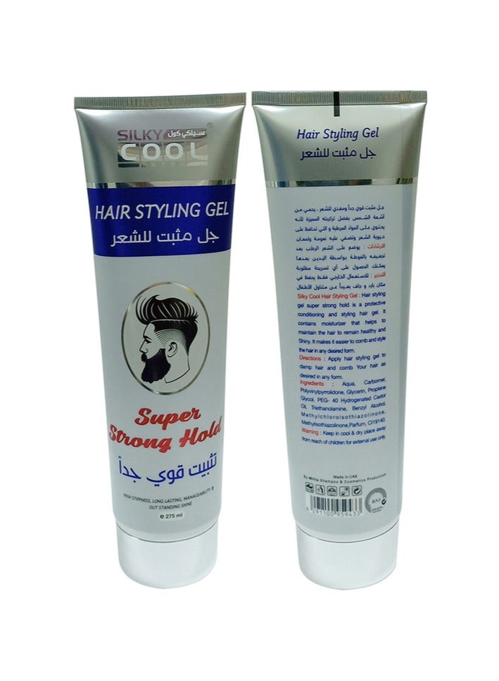 Silky Cool Hair Styling Gel Tube 275 Ml - Super Strong Hold