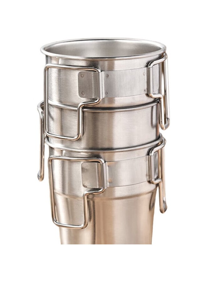 JD.com Jingzao Outdoor 304 Stainless Steel Camping Water Bottle, Portable Foldable Handle, Outdoor Equipment, Travel Cup, Personal Cup *1 - Image 2